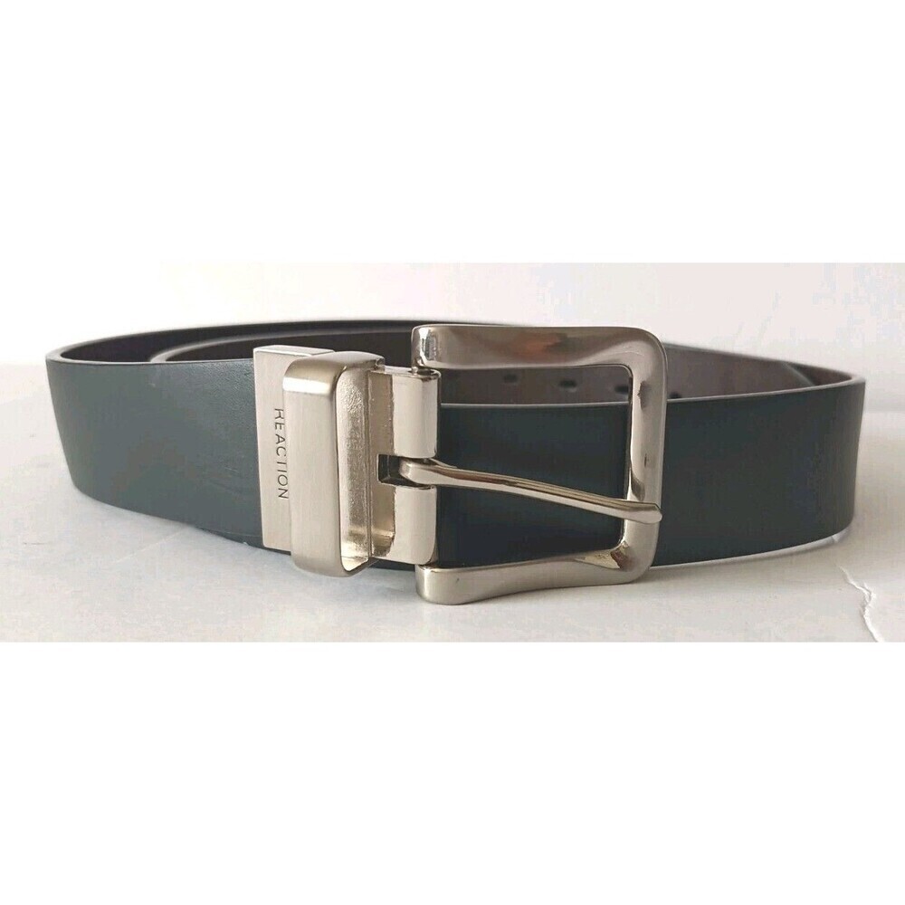 Kenneth Cole Reaction Reversable Leather Belt Size 40 Black / Brown Dress Work